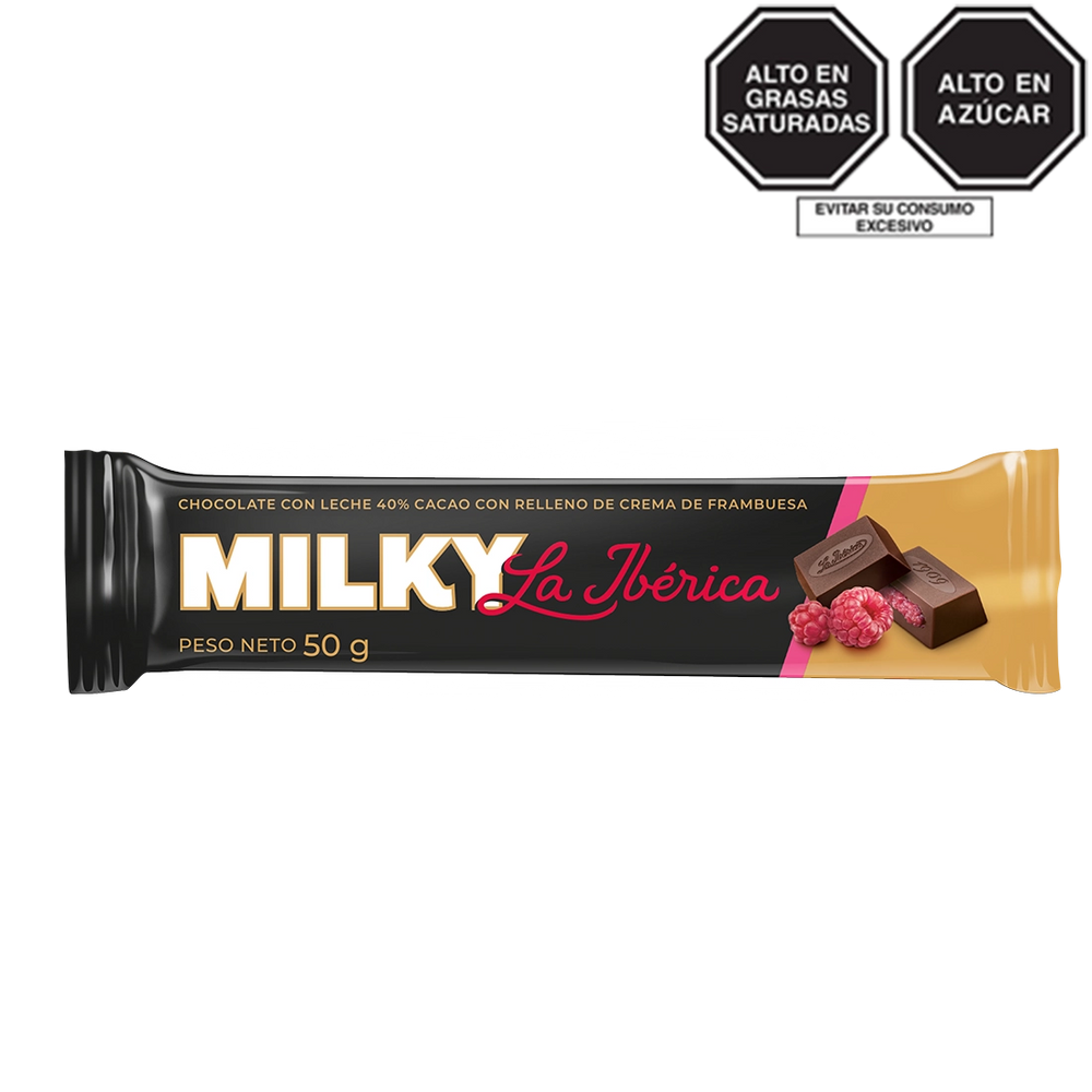 Barra Milky La Ibérica con Frambuesa x 50 g