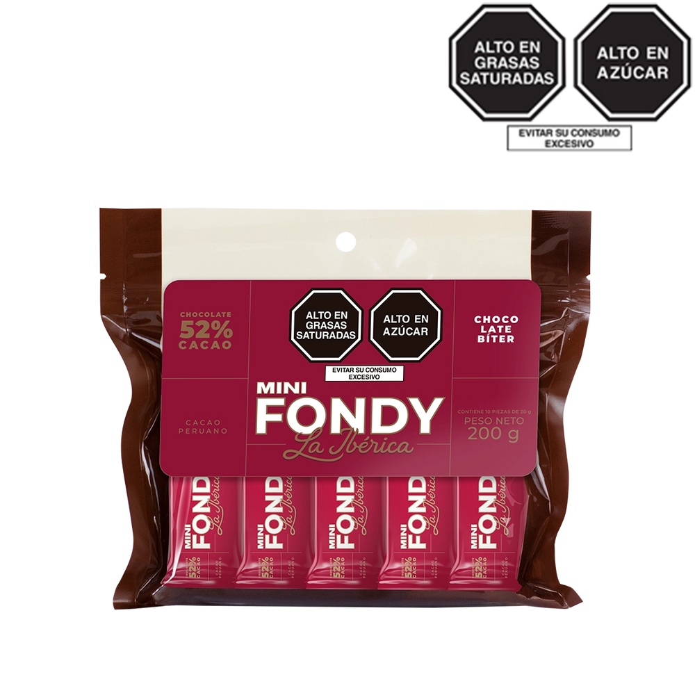 Barra mini Fondy La Ibérica x 20 g x 10 pzs