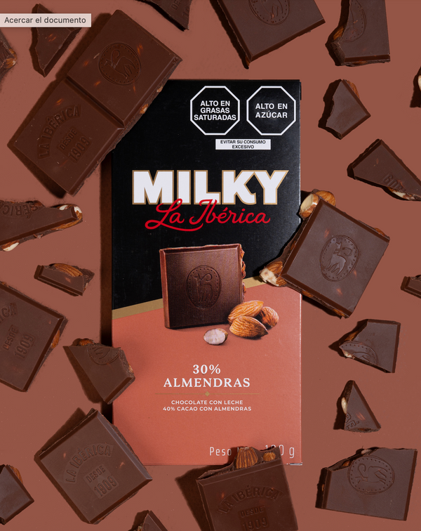 Tableta Milky La Ibérica almendras x 100 g x 6 pzs