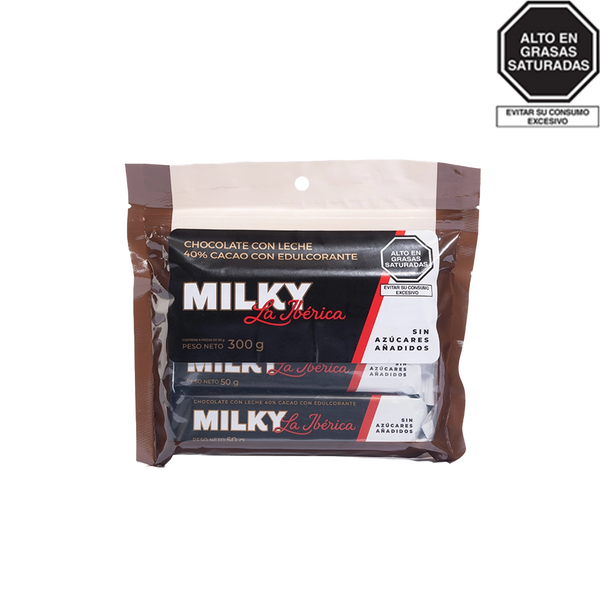 Barra Milky La Ibérica Sin Azúcares Añadidos x 50 g x 6 pzs