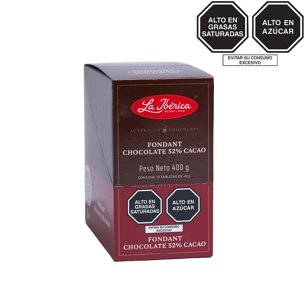 Tableta de chocolate fondant x 40 g x 10 pzs