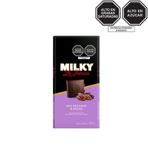 Tableta Milky La Ibérica pecanas y pasas x 100 g