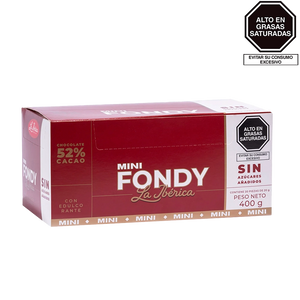 Barra mini fondy la ibérica x 20 g x 20 pzs Sin Azúcares Añadidos