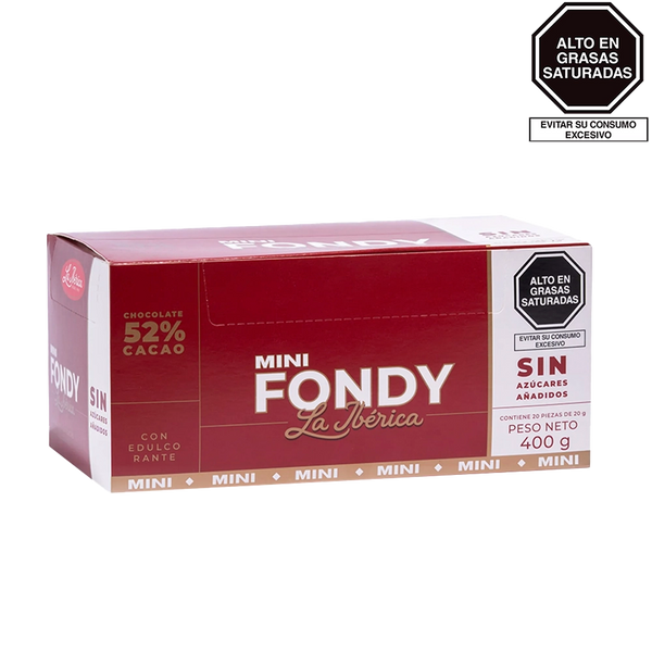 Barra mini fondy la ibérica x 20 g x 20 pzs Sin Azúcares Añadidos