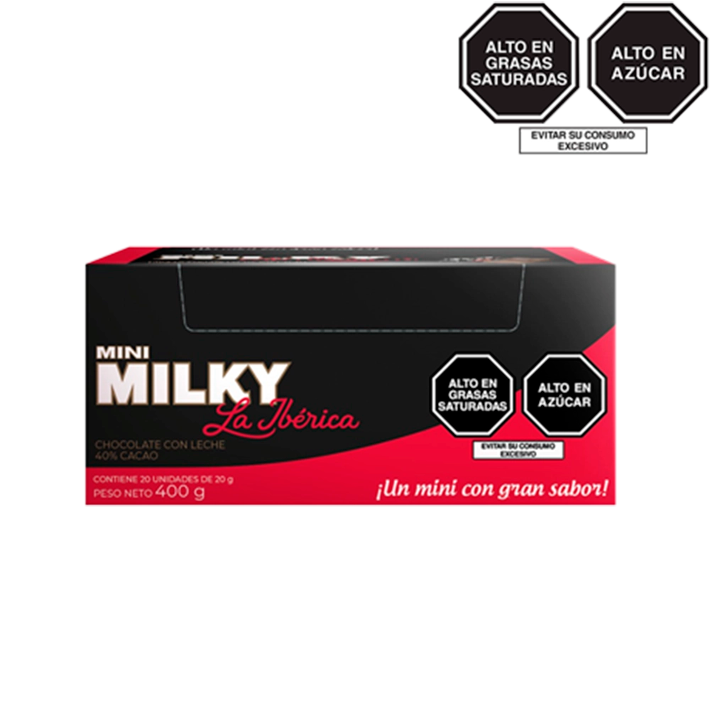 Barra mini milky la ibérica x 20 g x 20 pzs