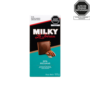 Tableta Milky La Ibérica pecanas Sin Azúcares Añadidos x 100 g