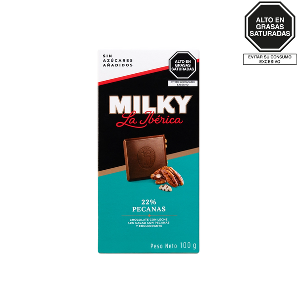 Tableta Milky La Ibérica pecanas Sin Azúcares Añadidos x 100 g