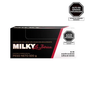 Barras Milky La Ibérica Sin Azúcares Añadidos x 50 g x 10 pzs