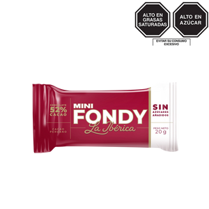 Mini Fondy La Ibérica 52% cacao Sin Azúcares Añadidos x 20g