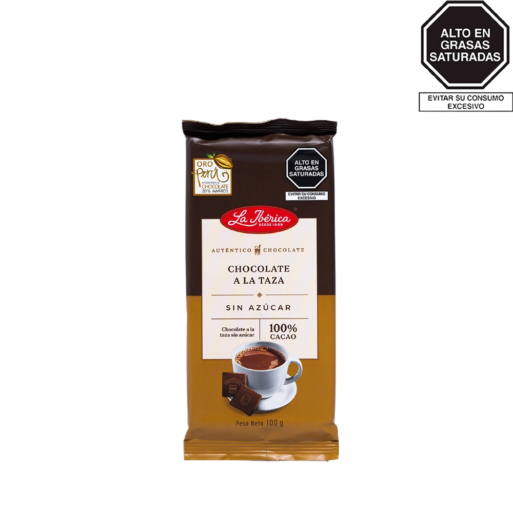 Chocolate a la taza sin azúcar 100% cacao x 100 g